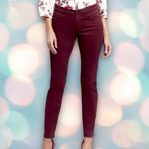 Seven7 Women’s Burgundy Stretchy Mid-Rise Skinny Jeans Jeggings Size 4
